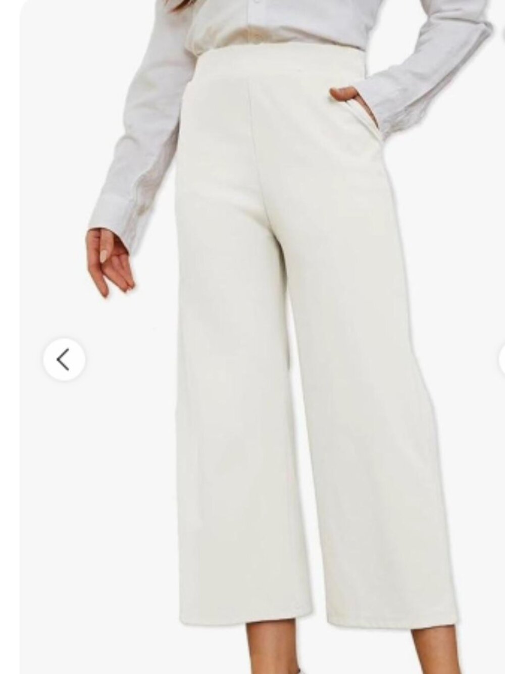 TRUTH BY REPUBLIC Ivory Casual Wide Leg Crop Pants